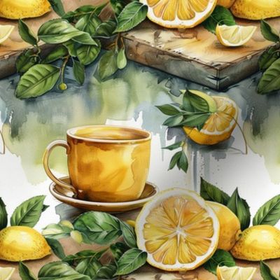 Lemon Tea Greenery Country Design Pattern Home Decor