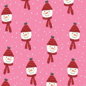 Happy Snowman_Christmas_Medium_Sachet Pink