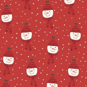 Happy Snowman_Christmas_Medium_Molten Lave Red