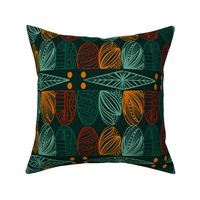 Bold Caribbean Mudcloth: Chic Tribal, Dark Green, Medium