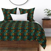 Bold Caribbean Mudcloth: Chic Tribal, Dark Green, Medium