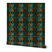 Bold Caribbean Mudcloth: Chic Tribal, Dark Green, Small 