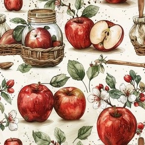 Apple Theme Country Kitchen Mason Jar Pattern Design Rustic