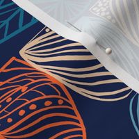 Festive Caribbean Mudcloth: Vibrant Tribal, Cobalt Blue, Medium