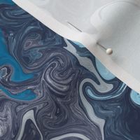 Ocean waves blue white marble effect marbling design