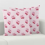 coquette cherries bow pink and red - Medium Scale
