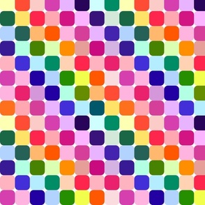 Party Rainbow Diagonal Squares White Background Small Scale