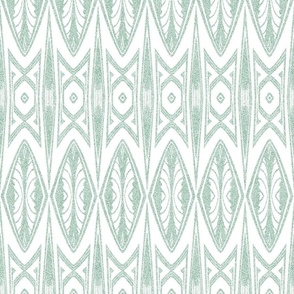 Tribal Shield Pattern in Velvety Pale Green  SMALL