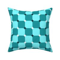 Teal Blue Wavy Optical Illusion Medium Scale