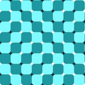 Teal Blue Wavy Optical Illusion Medium Scale