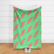 Pink Lightning Neon Green Background Y2K Pattern