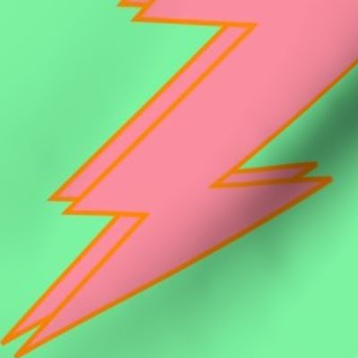 Pink Lightning Neon Green Background Y2K Pattern