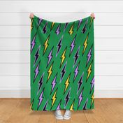 Green Yellow Lightning Background Y2K Pattern