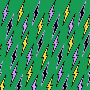 Green Yellow Lightning Background Y2K Pattern