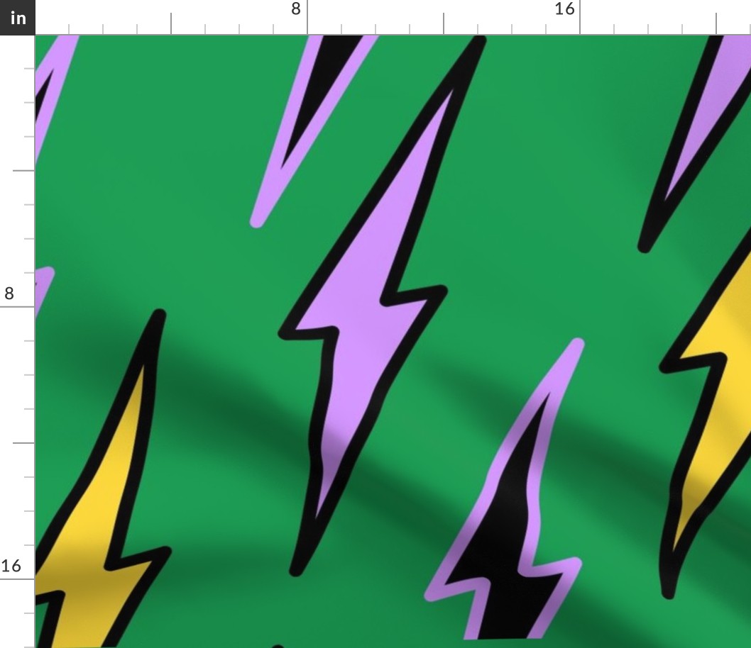 Green Yellow Lightning Background Y2K Pattern
