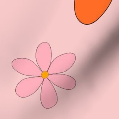 Preppy Pink Colorful Flower Heart Y2K Pattern