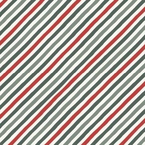 Merry and Bright Diagonal Stripe_Kids Christmas_Small_Molten Lava Red-Lilypad Green