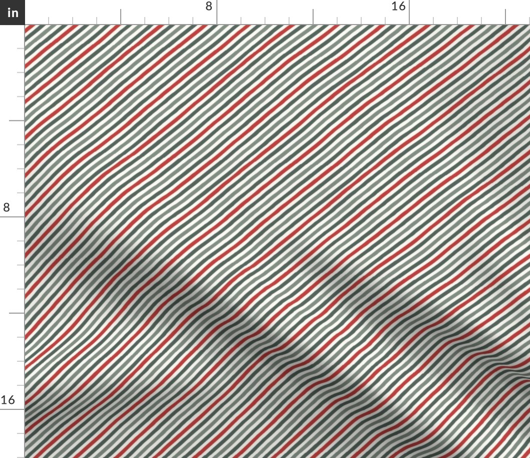 Merry and Bright Diagonal Stripe_Kids Christmas_Small_Molten Lava Red-Lilypad Green