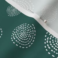 Geometric Circles on solid background teal
