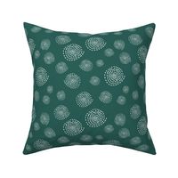 Geometric Circles on solid background teal