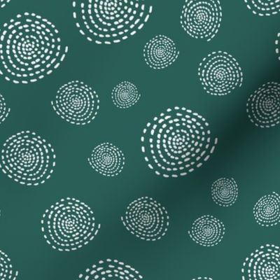 Geometric Circles on solid background teal