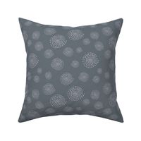 Geometric Circles on solid background gray