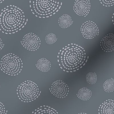 Geometric Circles on solid background gray