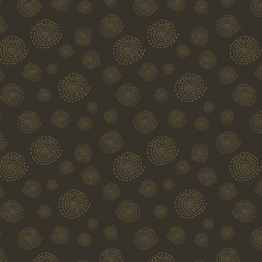 Geometric Circles on solid background brown umber