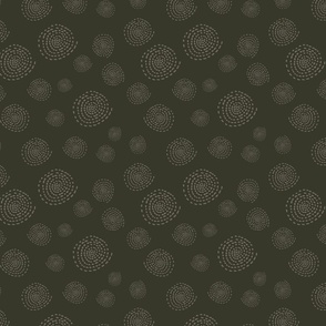 Geometric Circles on solid background black ebony