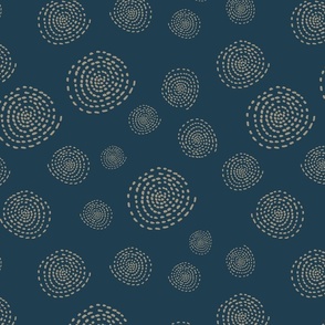 Geometric Circles on solid background blue cerulean