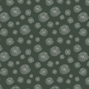 Geometric Circles on solid background olive green