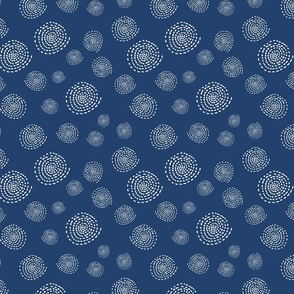 Geometric Circles on solid background navy