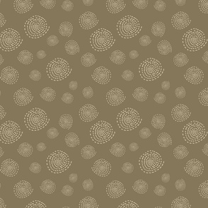 Geometric Circles on solid background golden yellow