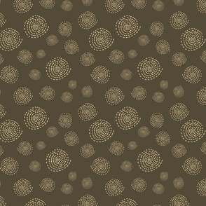Geometric Circles on solid background brown