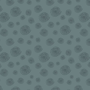 Geometric Circles on solid background dark teal 