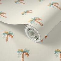 Summer Vacation - minimalist colorful palm trees medium  - hand drawn palmera - beige - coastal beach decor - kids apparel