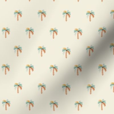 Summer Vacation - small minimalist colorful palm trees - hand drawn palmera - beige - coastal beach decor