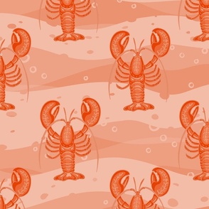 Lobsters on a coral  background