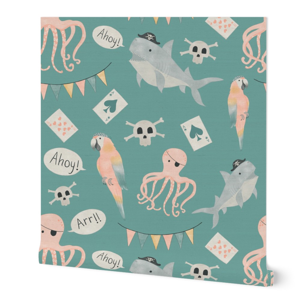 Medium scale| Pirate Party| Octopus, shark and parrot| green