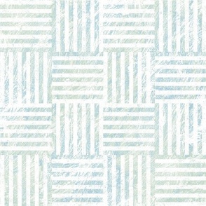 Beach weave design in green and blue texture on white