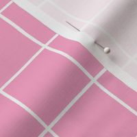 Court Sports Inspired Gingham Design with White Stripes on a Hot Pink Background