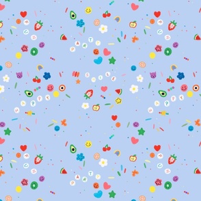 Small - Scattered Beads from Party Bracelets in Blue