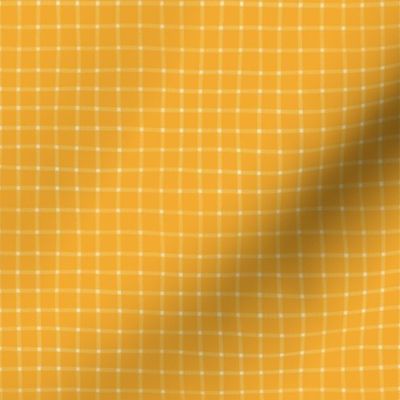 XS Orange Grid irregular monochromatic 0024 9X hand drawn yellow geometric abstract vintage retro plaid