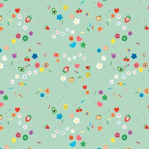 Small - Scattered Beads from Party Bracelets in Green