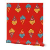 Cute Ice Cream Cones- red, blu, yellow | extra large | jumbo scale |SKU2404141385| 24 in