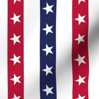 July 4th stars ribbons vertical stripes