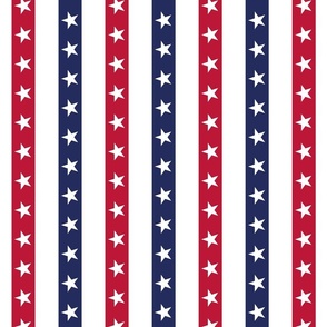July 4th stars ribbons vertical stripes