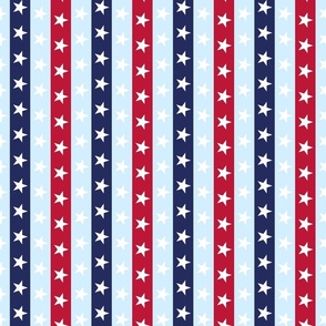 Patriotic star ribbons vertical stripes