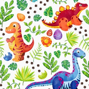 Bright and Happy Dinosaurs - large