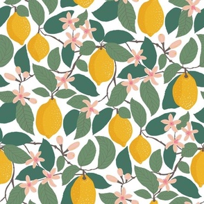 Lemon Tree - Pure White (M/XL) - Citrus Fruit Botanical